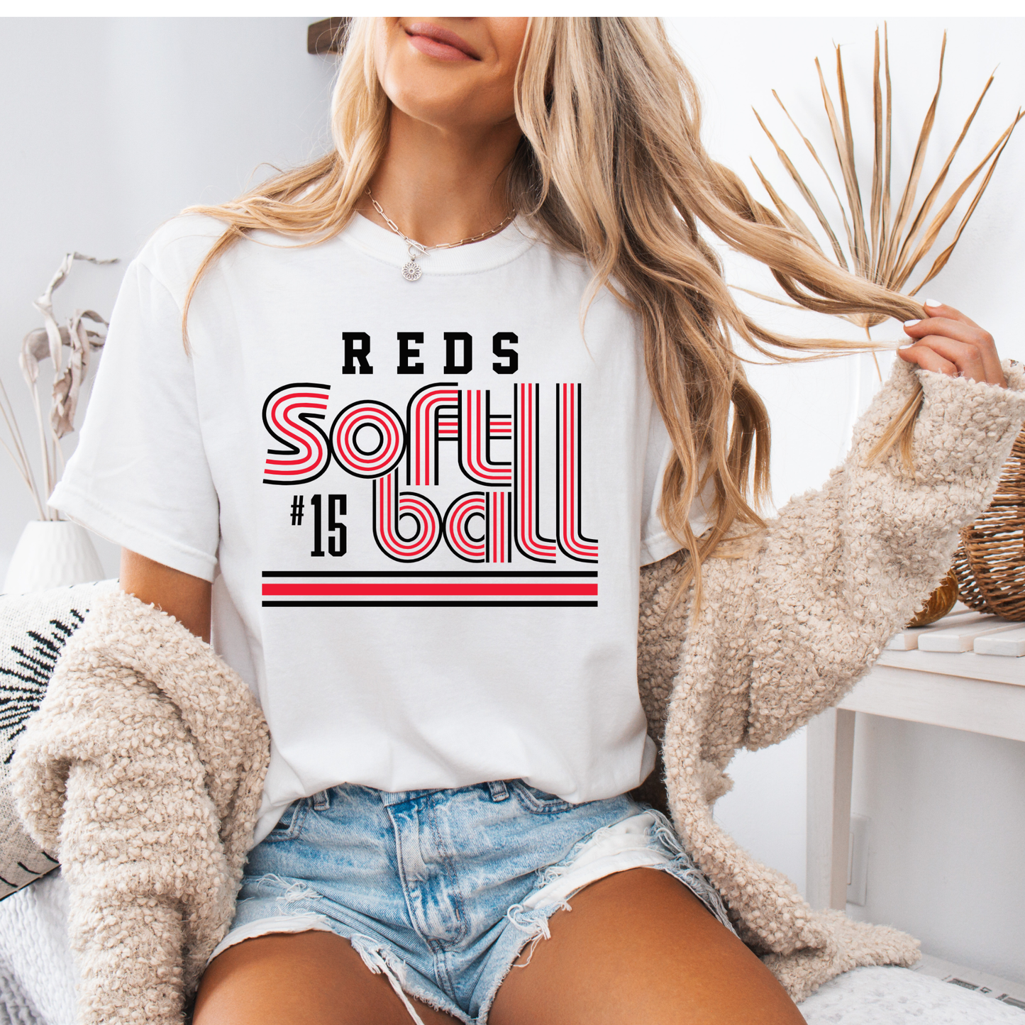 Reds Retro Softball Tees- Customize Player Number