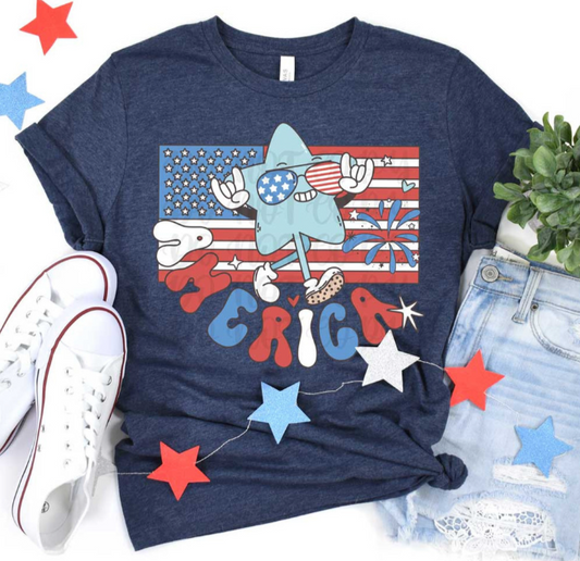 America Retro Star Tee
