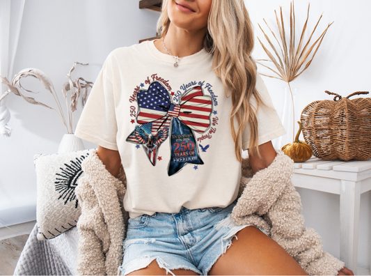 America 250 Years of Freedom Coquette Bow Tee-Limited Edition